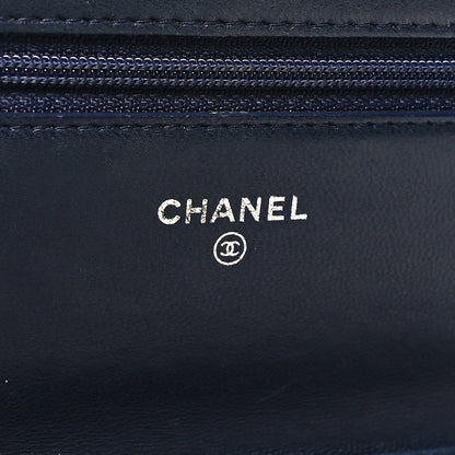 Chanel Lambskin Quilted Boy Wallet On Chain WOC Navy Blue 6 of 16