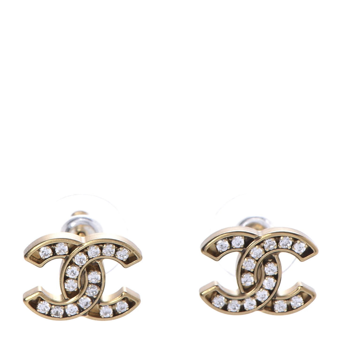 Crystal CC Earrings Gold
