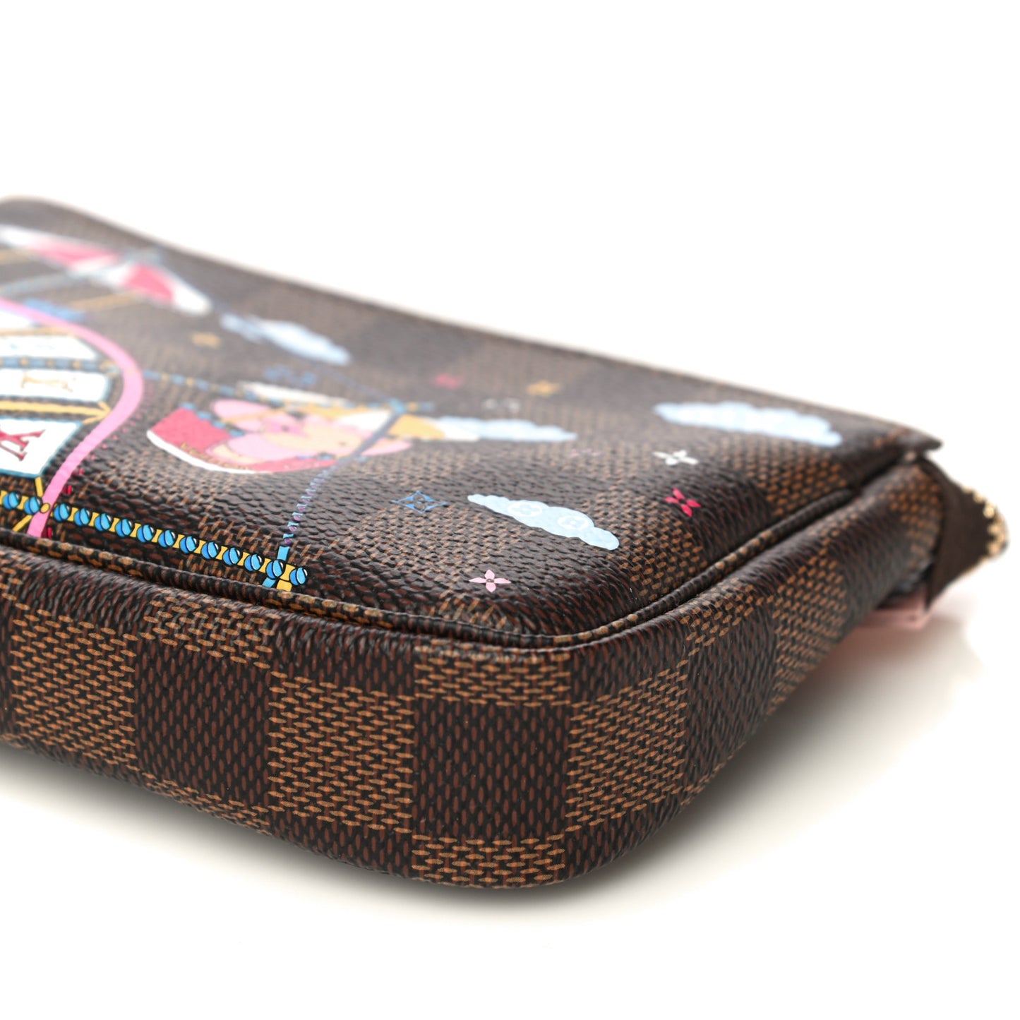 Damier Ebene 2020 Christmas Animation Big Wheel Mini Pochette Accessories Rose Ballerine