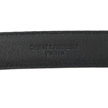 Saint Laurent Smooth Calfskin Monogram Narrow Square Buckle Belt 90 36 Black 3 of 6
