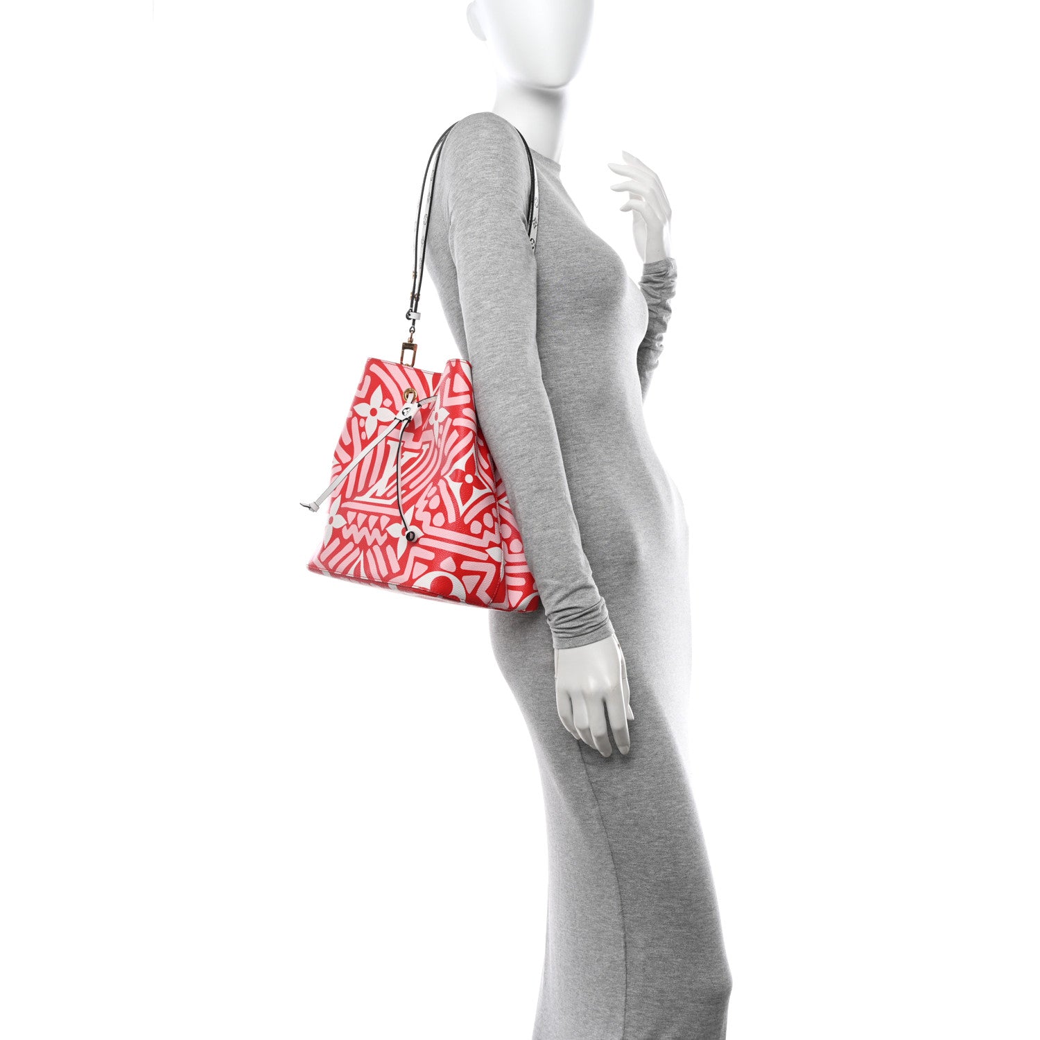 Louis Vuitton Monogram Giant Crafty NeoNoe MM Rouge Rose Creme 2 of 9