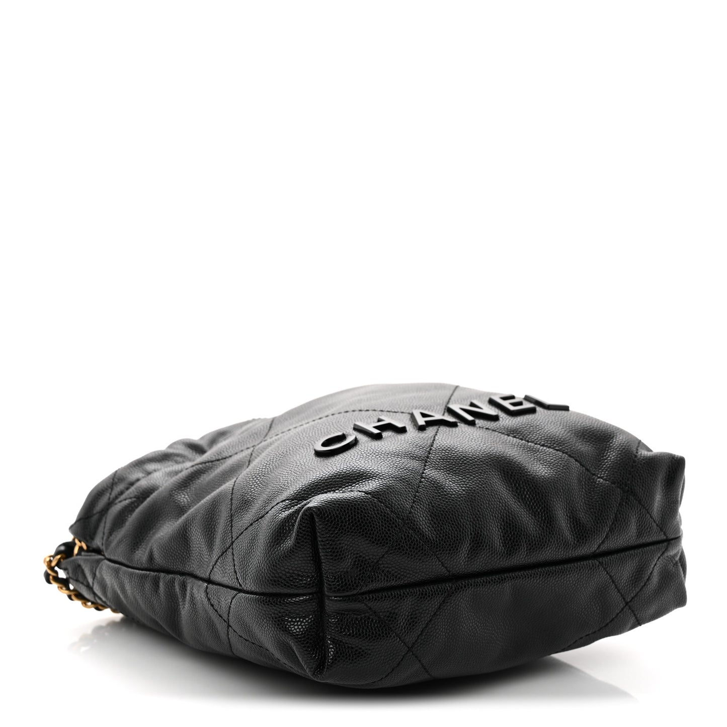 Shiny Caviar Quilted Monochrome Mini Chanel 22 Black