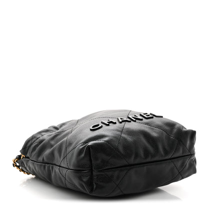 Chanel Shiny Caviar Quilted Monochrome Mini Chanel 22 Black 4 of 10