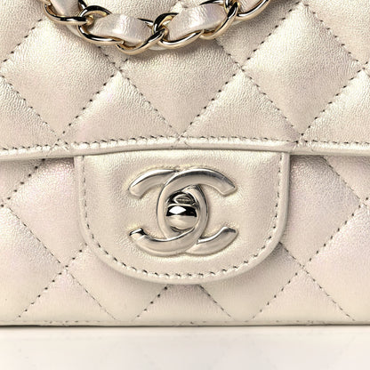 Chanel Iridescent Lambskin Quilted Mini Rectangular Flap Ivory 8 of 12