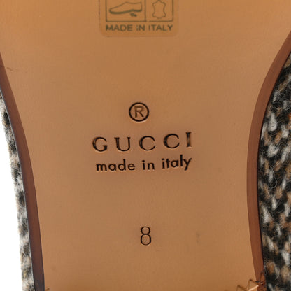 Gucci Tweed Web Herringbone Mens Horsebit Loafers 8 Dark Brown 6 of 10
