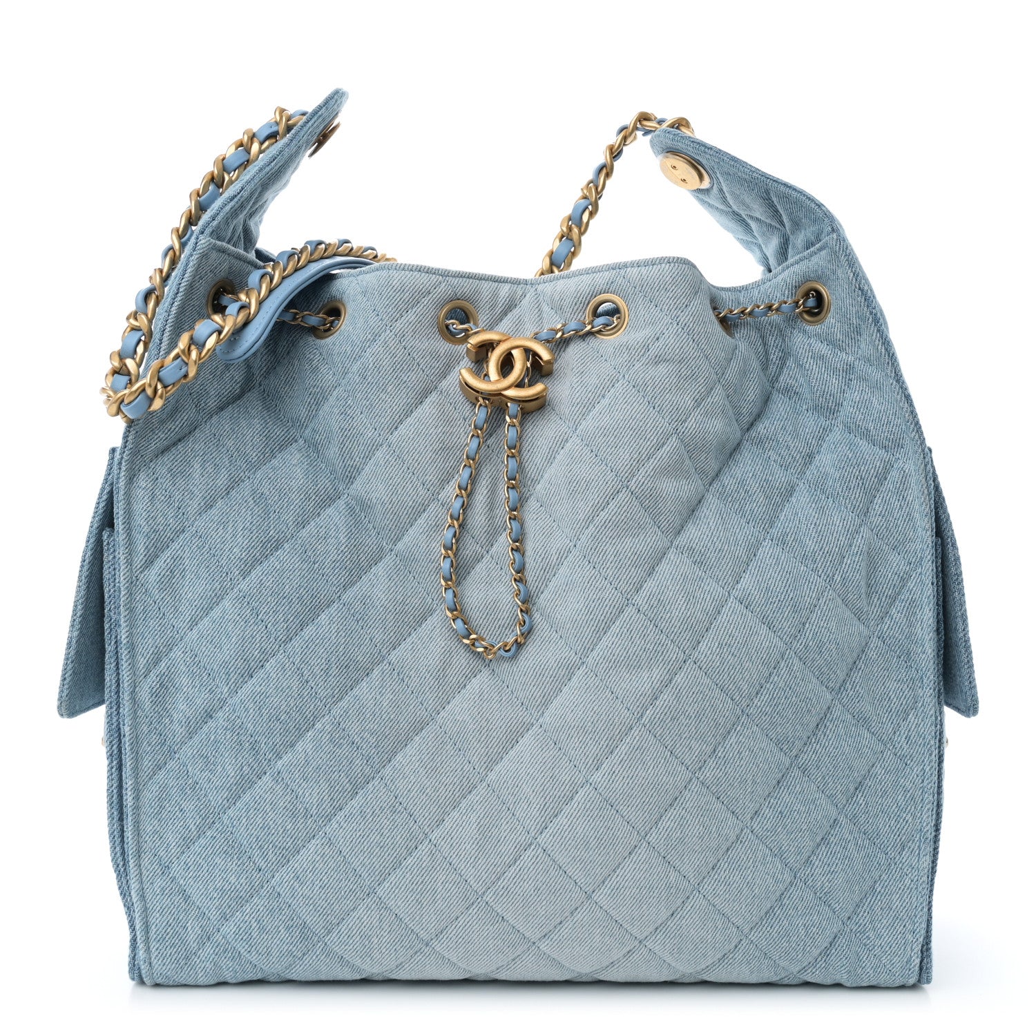 Chanel Washed Denim Quilted Medium Chanel 25 Handbag Blue 1 of 11