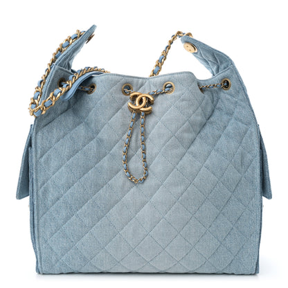Chanel Washed Denim Quilted Medium Chanel 25 Handbag Blue 1 of 11