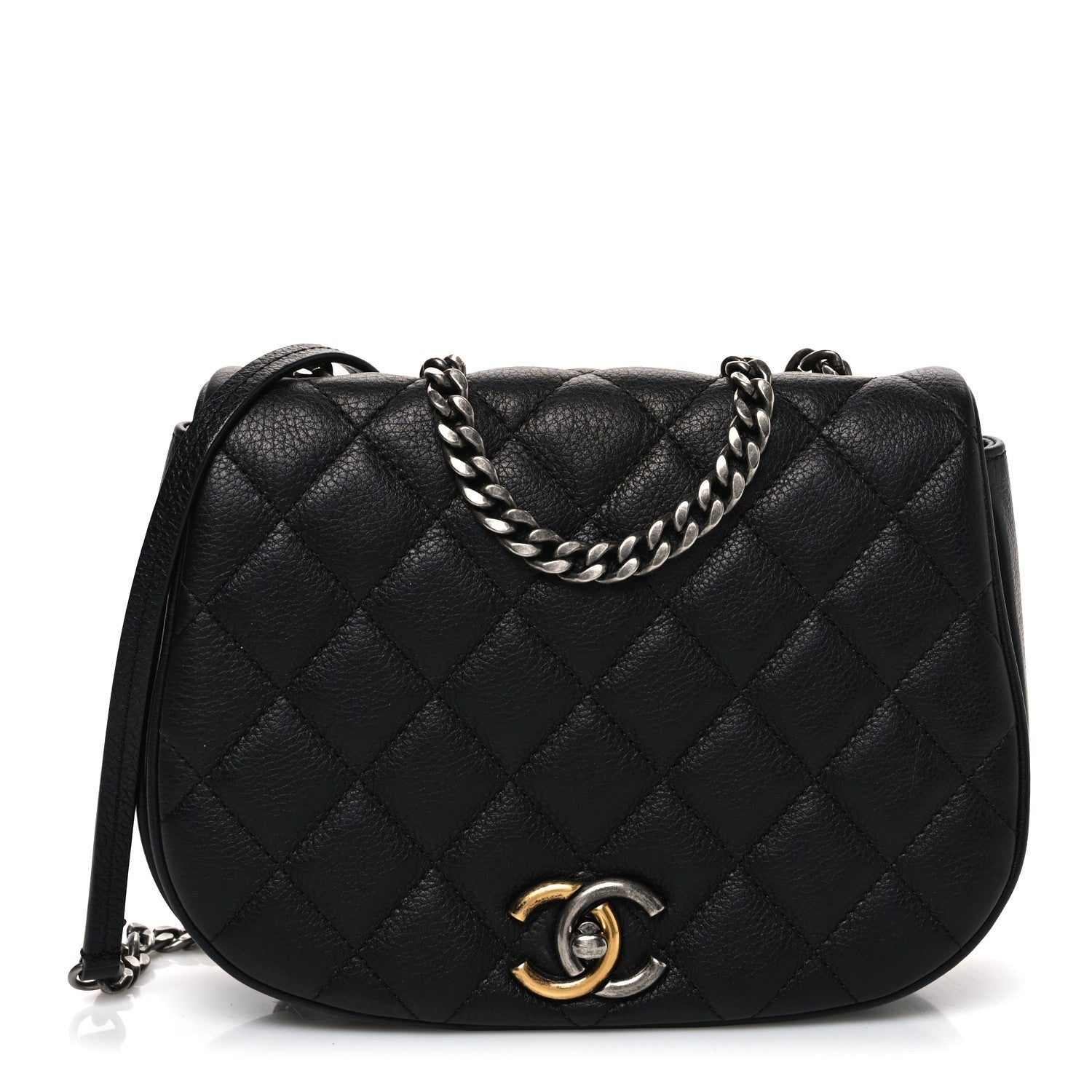 Chanel Calfskin Quilted Casual Pocket Messenger Flap Black 1 of 11