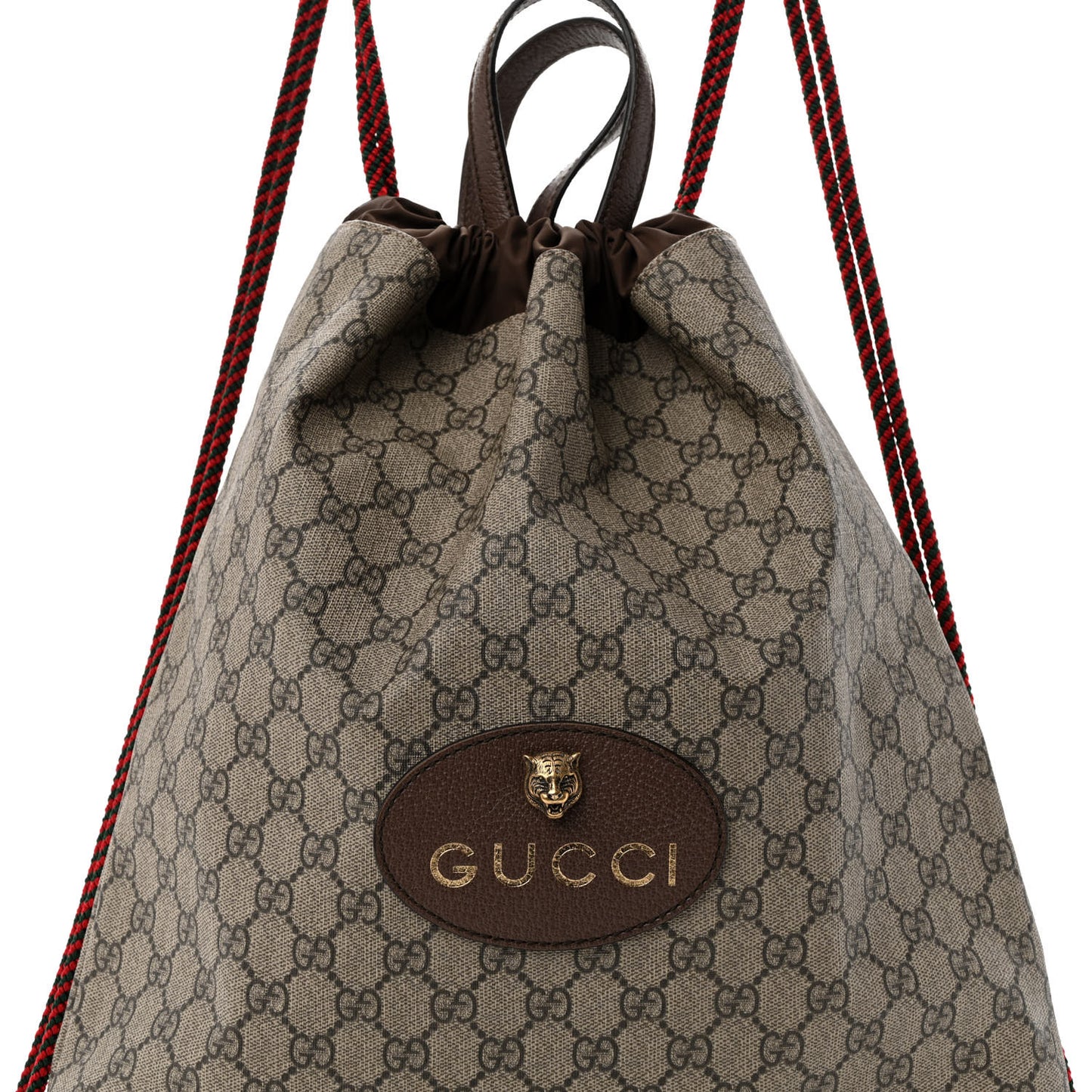 GG Supreme Monogram Neo Vintage Drawstring Backpack Beige New Acero Crop