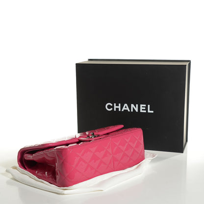 Chanel Patent Calfskin Quilted Jumbo Double Flap Fuchsia 4 of 8