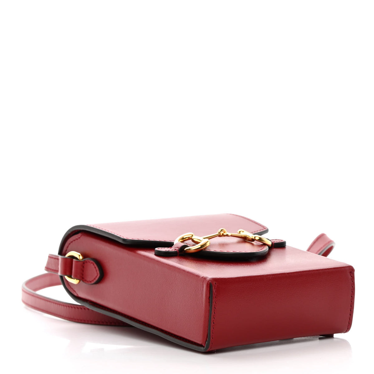 Boarded Plutone Calfskin Mini Horsebit 1955 Crossbody Bag New Cherry Red