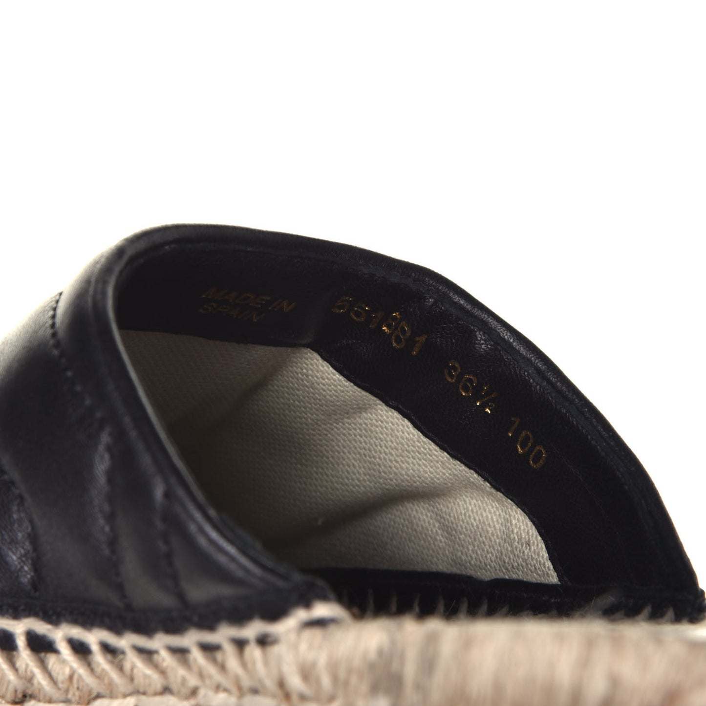 Nappa Matelasse GG Marmont Espadrille Slippers 36.5 Black