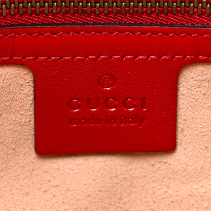Gucci Calfskin Matelasse Medium GG Marmont Shoulder Tote Bag Hibiscus Red 6 of 17