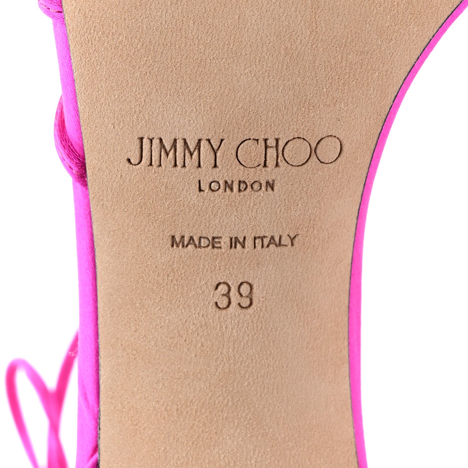 Jimmy Choo Satin Anita 85 Sandals 39 Fuchsia 6 of 11