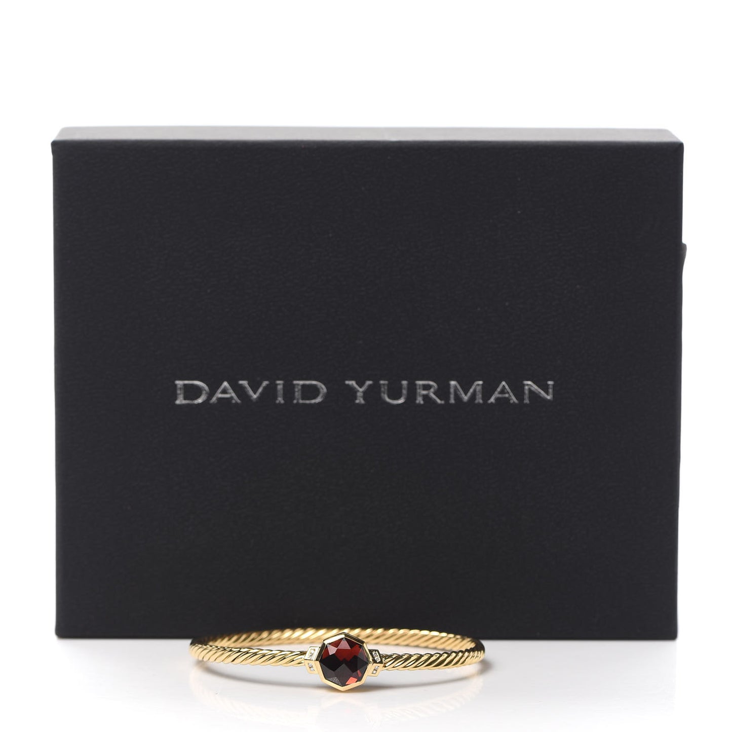 18K Yellow Gold Diamond Garnet Guilin Octagon Bracelet