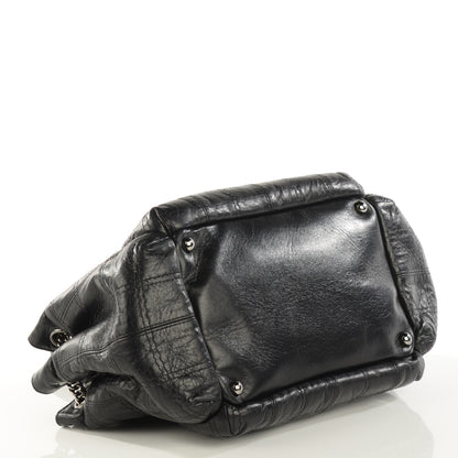 Chanel Lambskin Square Stitched Lax Accordion Hobo Black 4 of 7