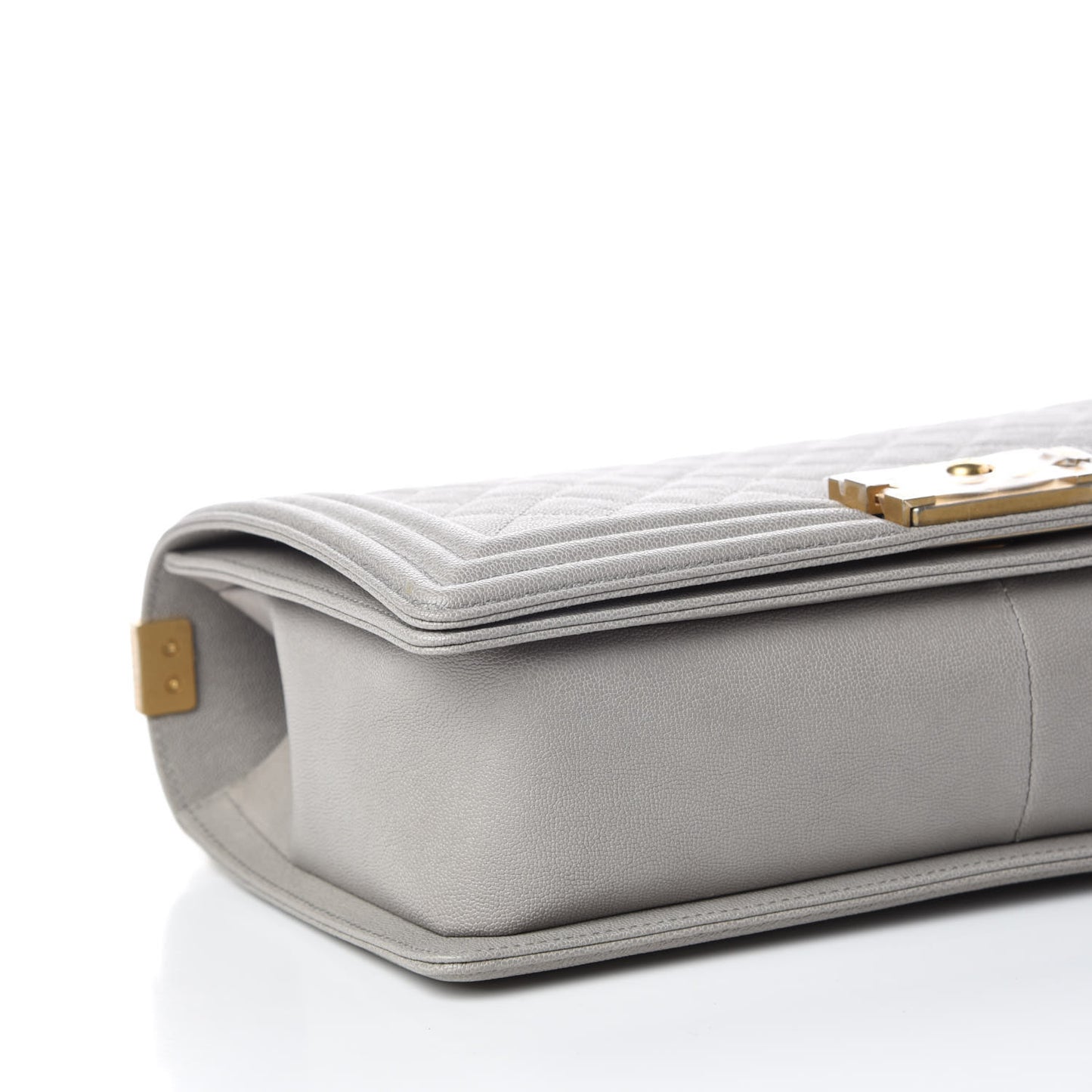 Caviar Quilted New Medium Boy Flap Grey