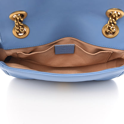 Gucci Calfskin Matelasse Mini GG Marmont Shoulder Bag Clear Sky Blue 5 of 11