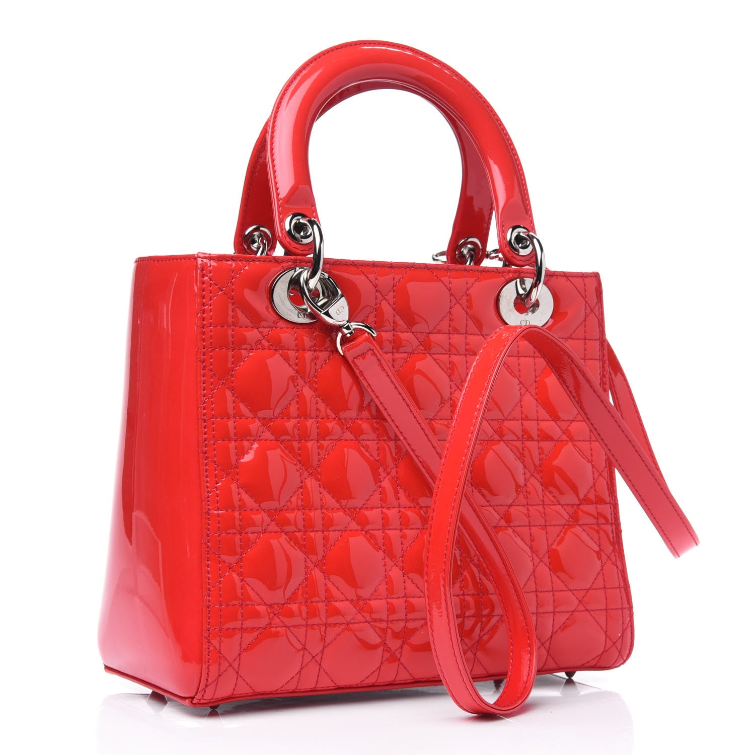 Christian Dior Patent Cannage Medium Lady Dior Red 2 of 4