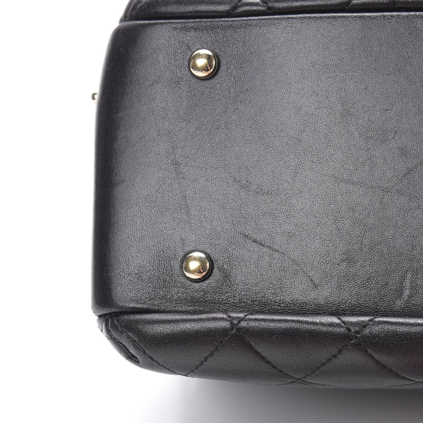 Lambskin Quilted Medium Trendy CC Bowling Bag Black