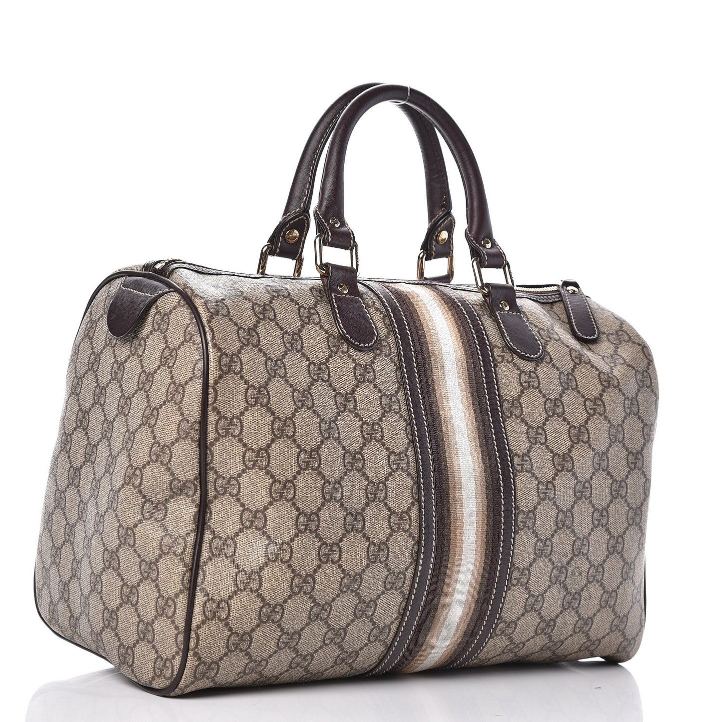 GG Plus Monogram Web Medium Joy Boston Dark Brown