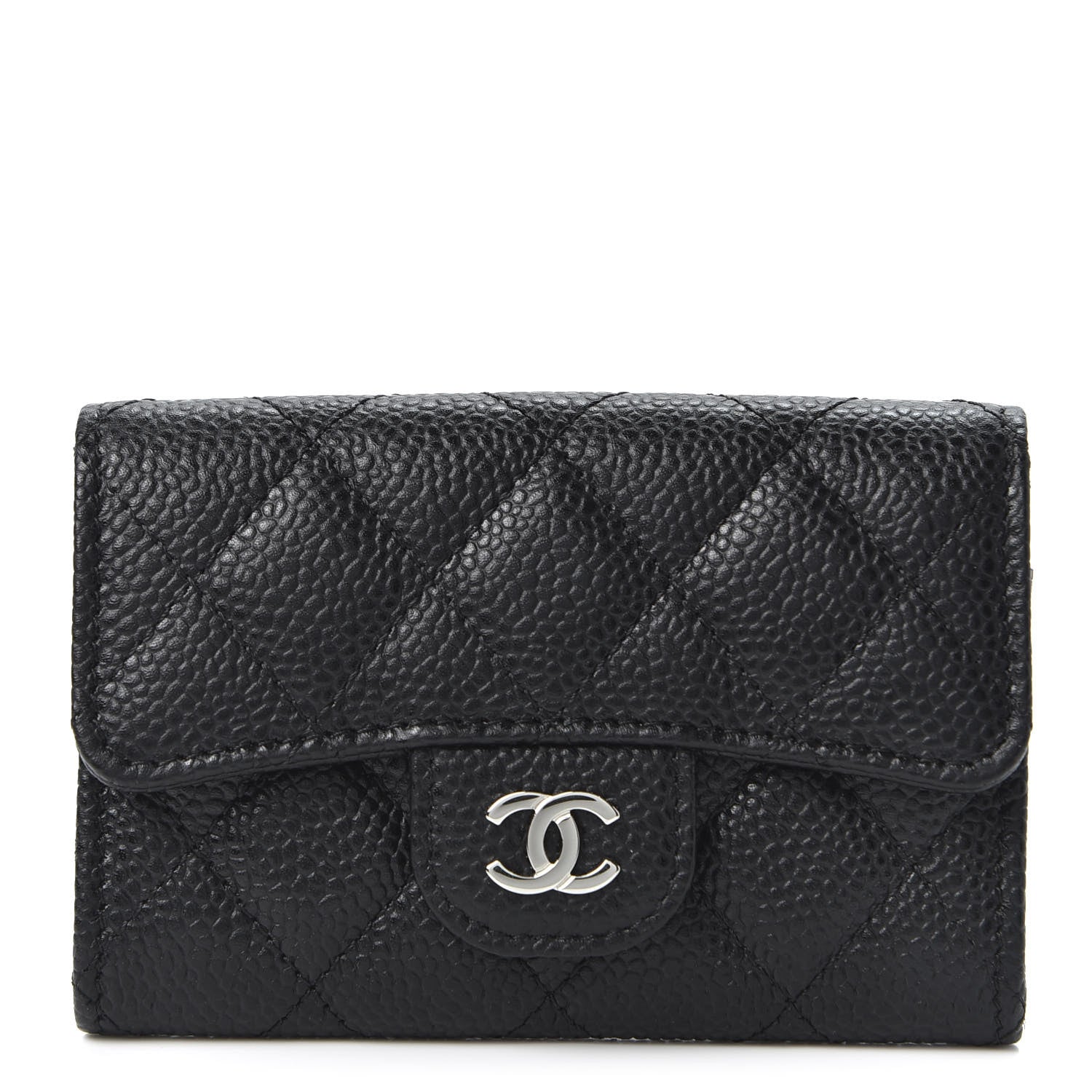 Chanel Caviar Quilted Flap Card Holder Black 1 of 10