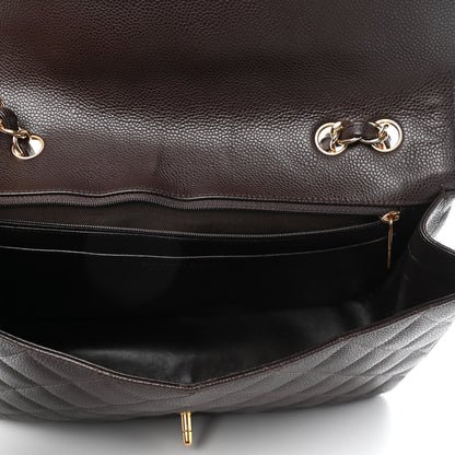 Chanel Caviar Quilted Jumbo Single Flap Dark Brown 5 of 11