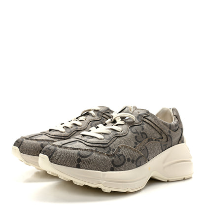 Gucci Maxi GG Supreme Monogram Gucci 100 Womens Rhyton Sneakers 39.5 Beige Ebony 3 of 8