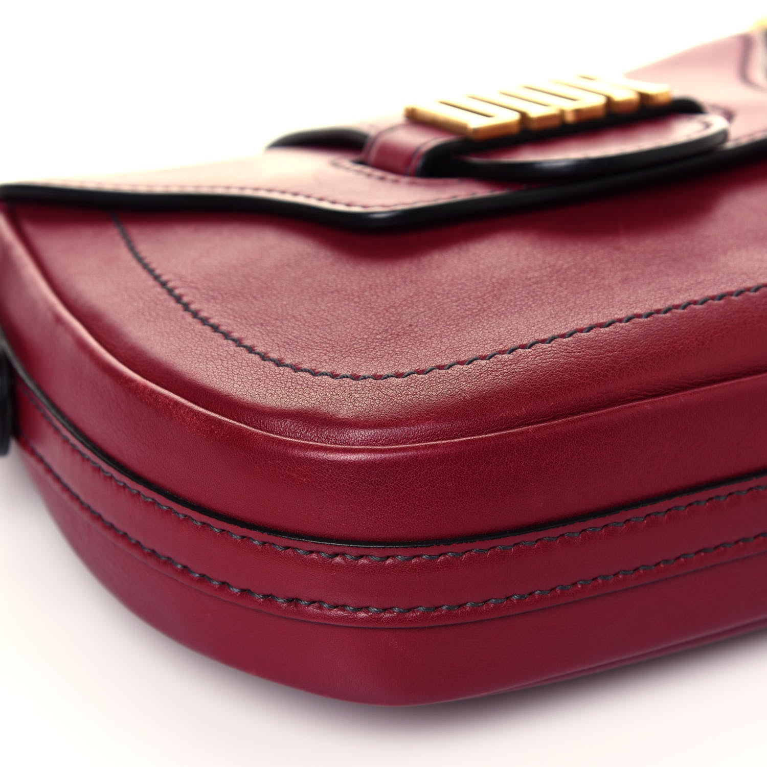 Christian Dior Calfskin D Fence Saddle Bag Black Red 7 of 11