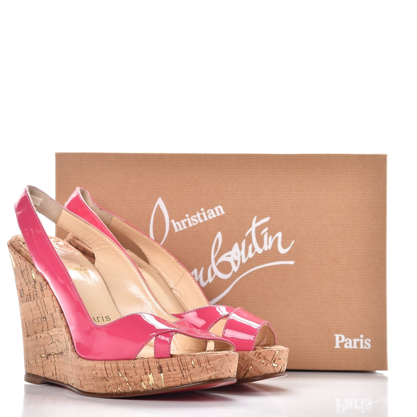 Patent Cork Marpoil Wedges 38 Pink