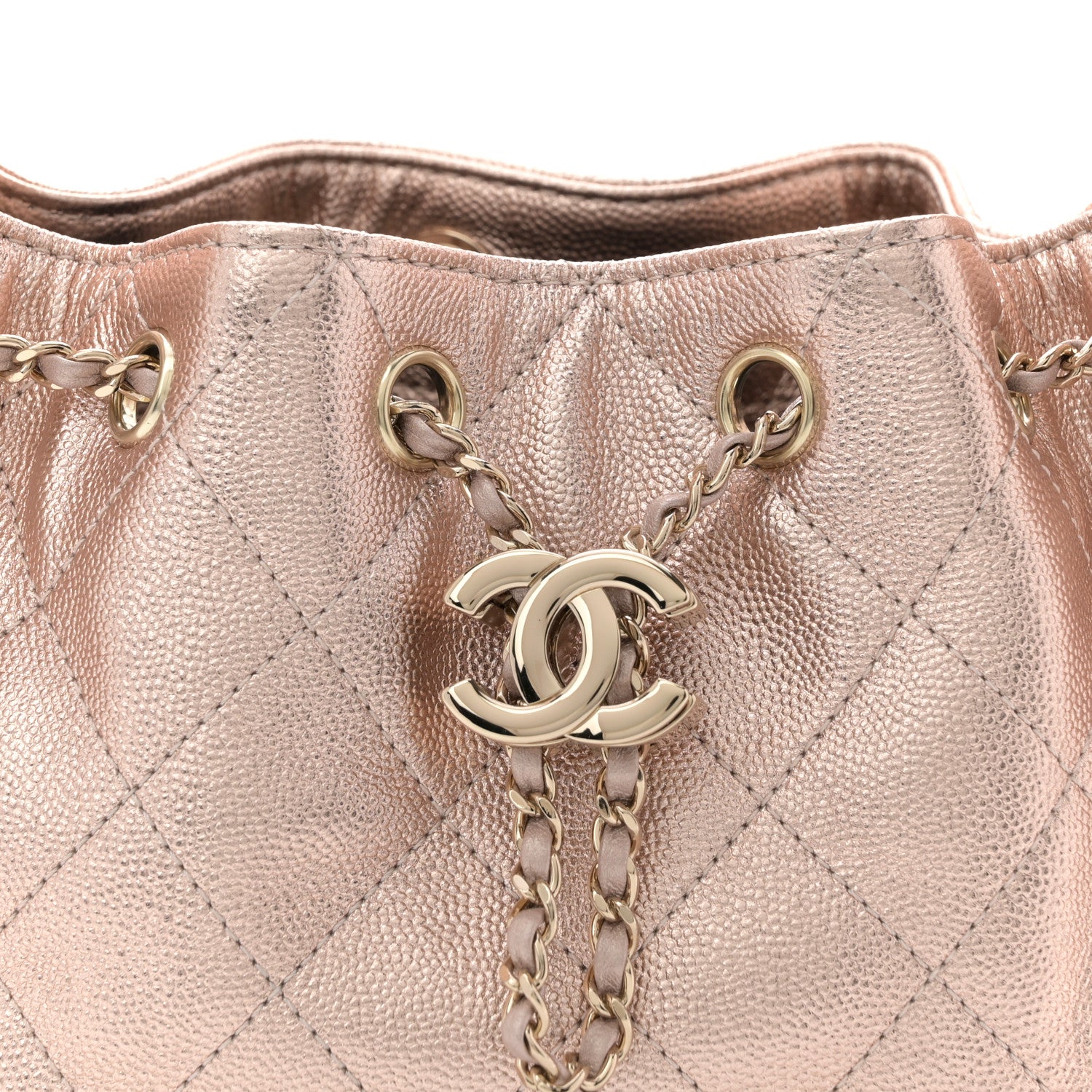 Chanel Metallic Caviar Quilted Mini Chanel 25 Handbag Copper 8 of 10