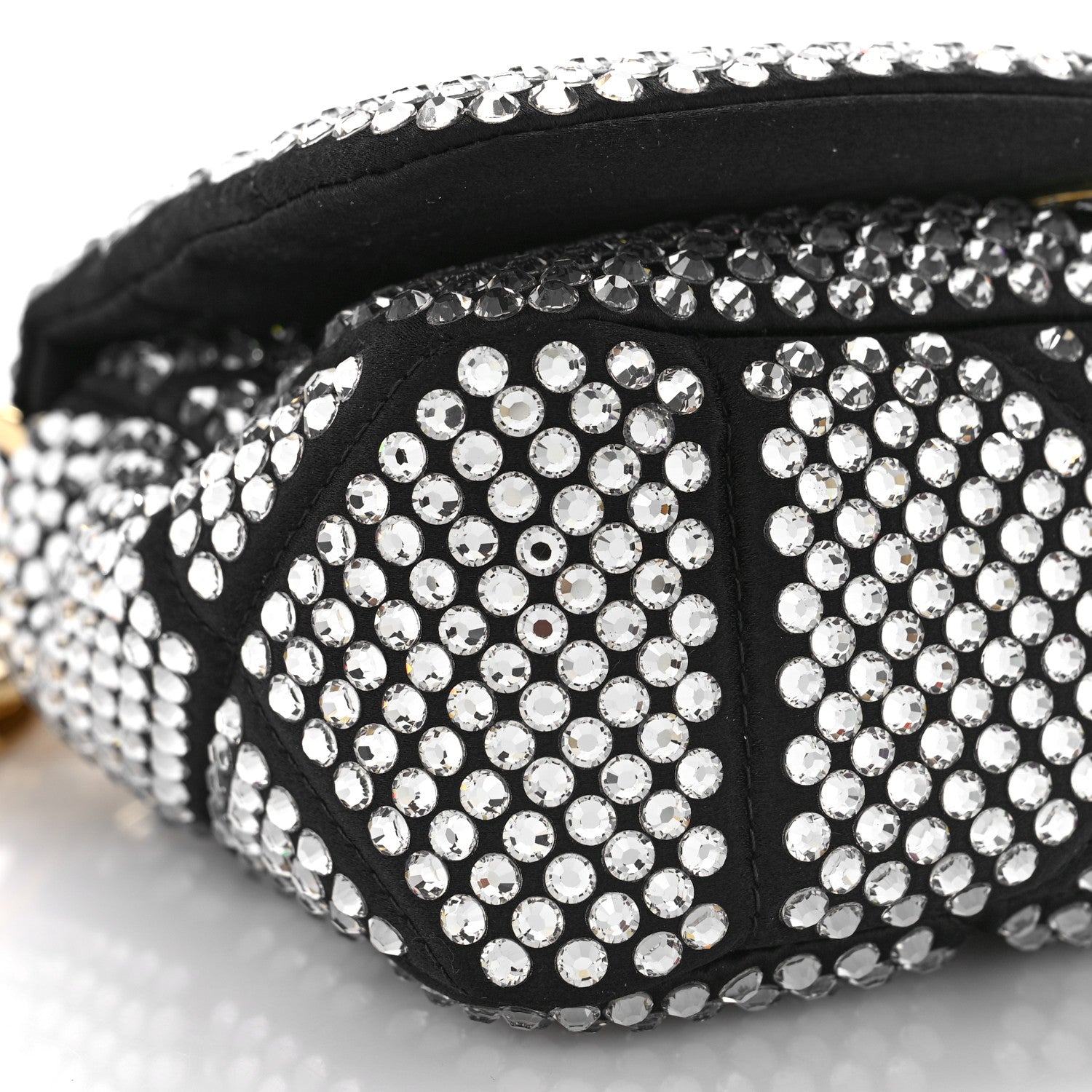 Prada Satin Crystal Mini Bag With Chain Black 7 of 8