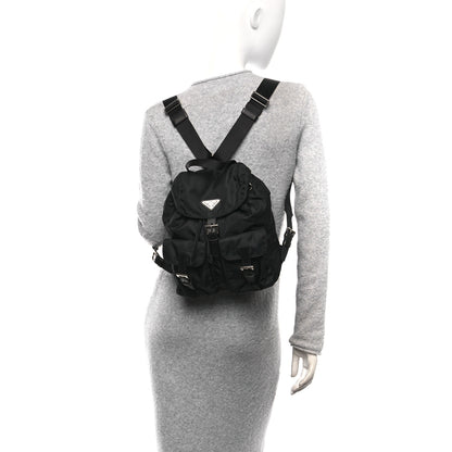 Prada Tessuto Nylon Saffiano Small Backpack Black 2 of 9