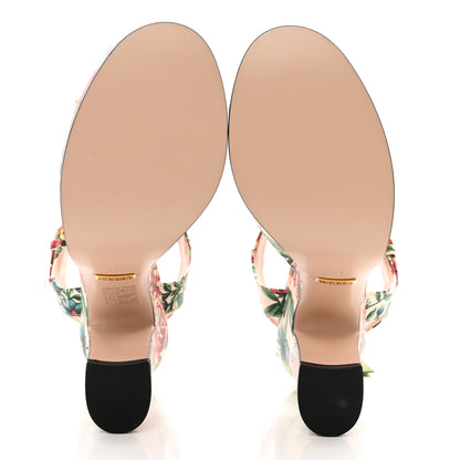Gucci Nappa Charlotte Brit Roses Print Horsebit 40/135mm Platform Sandals 37 Multicolor 5 of 8