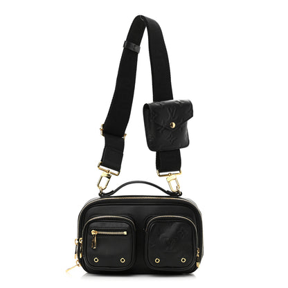 Louis Vuitton Calfskin Monogram Embossed Utility Crossbody Black 1 of 9