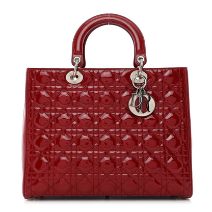 Christian Dior Patent Cannage Large Lady Dior Red 1 of 10