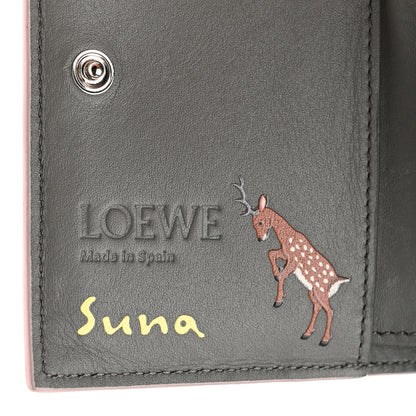 Loewe X SUNA FUJITA Satin Calfskin Deer Compact Zip Wallet Pink 6 of 7