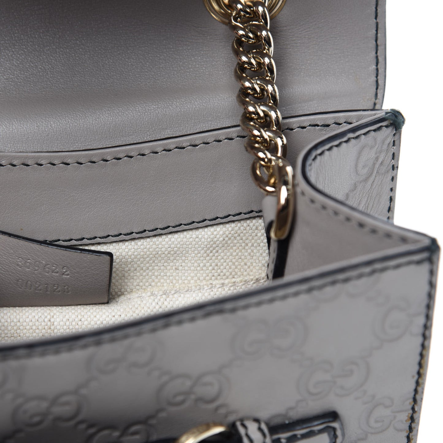 Guccissima Mini Emily Chain Shoulder Bag Storm Grey