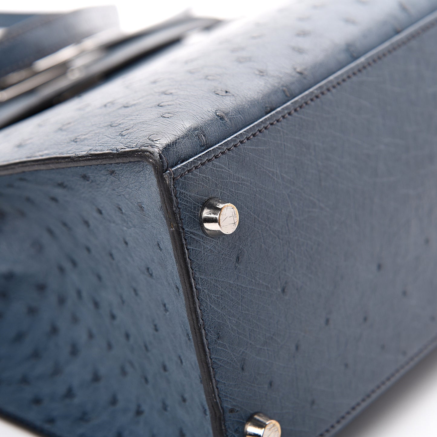 Ostrich Kelly Sellier 28 Bleu Roi