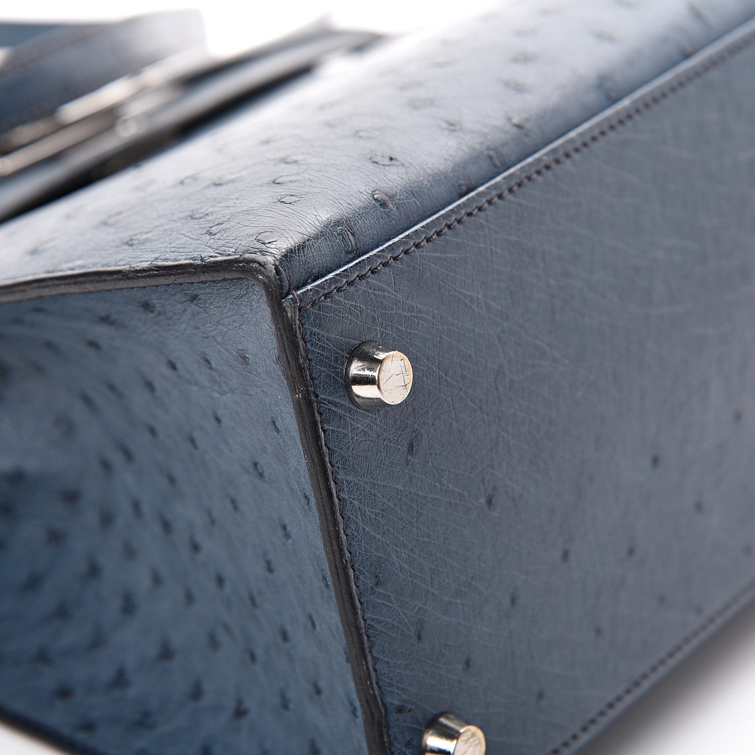 Hermes Ostrich Kelly Sellier 28 Bleu Roi 9 of 49