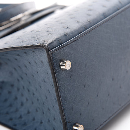 Hermes Ostrich Kelly Sellier 28 Bleu Roi 9 of 49