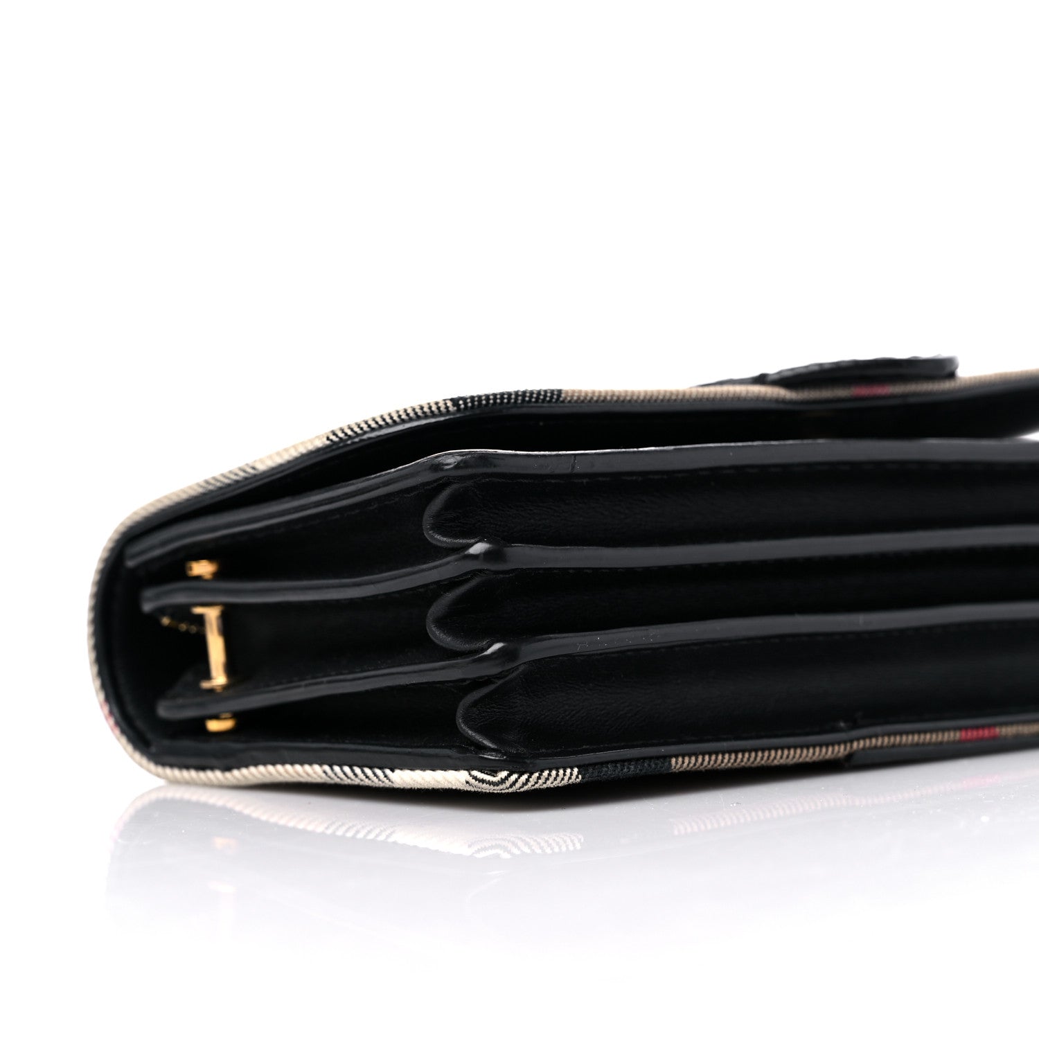 Burberry House Check Bridle Calfskin Small Madison Buckle Bag Black 8 of 13