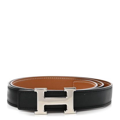 Hermes Swift Epsom 24mm H Belt 85 Black Gold 1 of 8