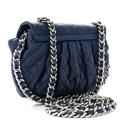 Chanel Washed Lambskin Quilted Mini Chain Around Flap Blue 3 of 12
