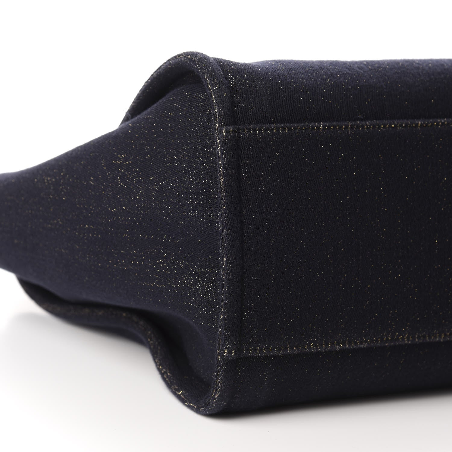 Chanel Lurex Canvas Medium Deauville Tote Navy Blue Gold 5 of 12