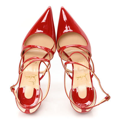 Christian Louboutin Patent Crossfliketa 100 Pumps 37.5 Flamenco 2 of 8