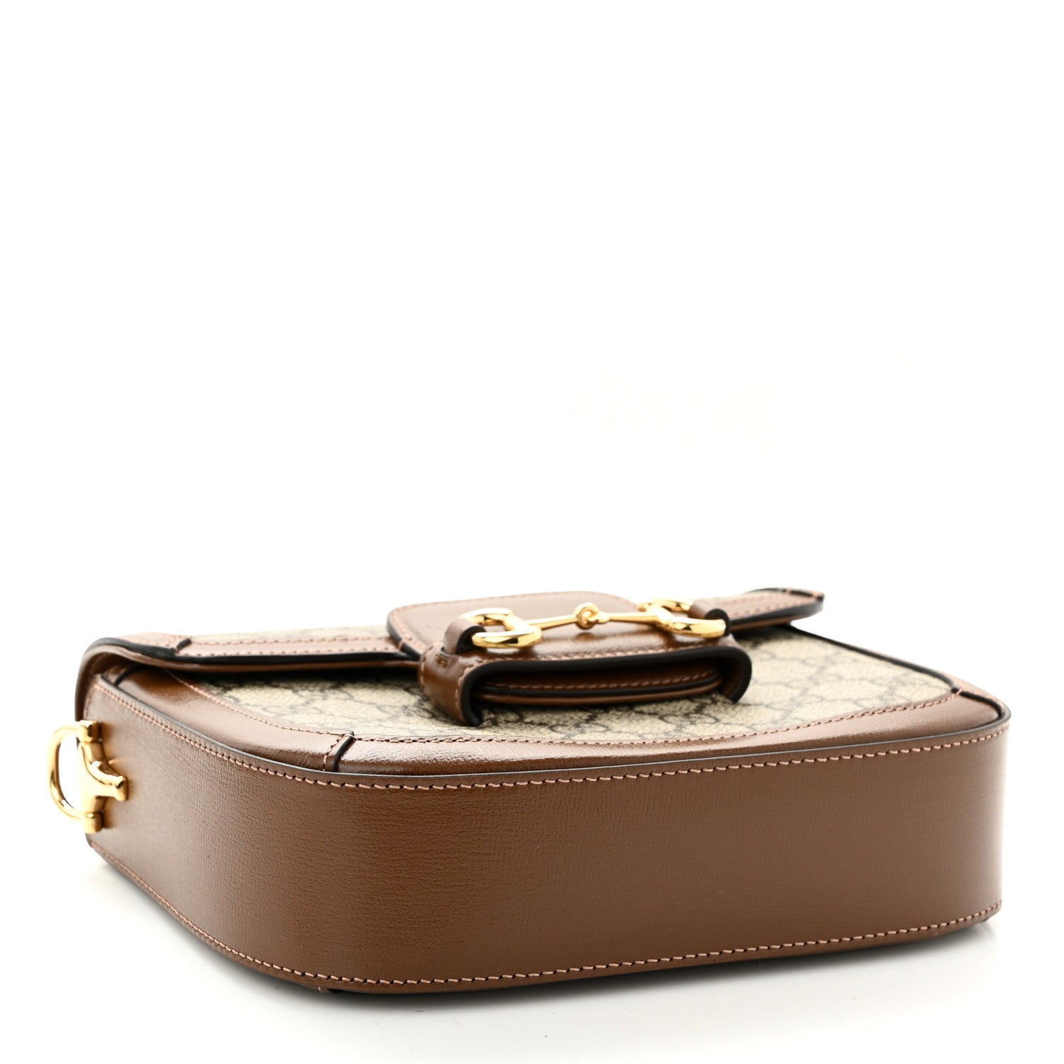 Gucci GG Supreme Monogram Web Mini Horsebit 1955 Shoulder Bag Beige Brown Sugar 4 of 11