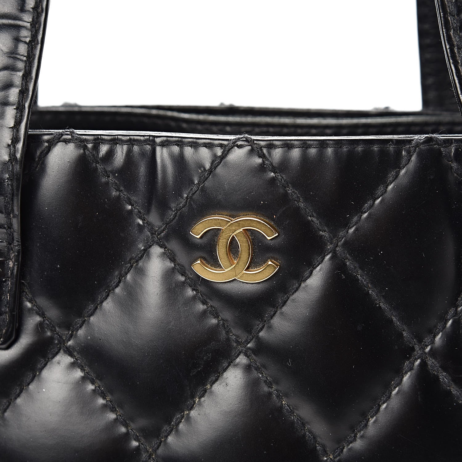 Chanel Calfskin Quilted Small Surpique Stitch Tote Black 8 of 19