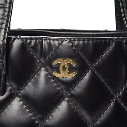 Chanel Calfskin Quilted Small Surpique Stitch Tote Black 8 of 19