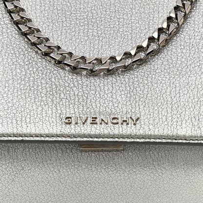 Givenchy Metallic Calfskin Mini Pandora Box Chain Crossbody Bag Silver 7 of 9